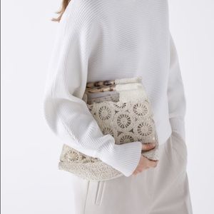 Zara bamboo handle shopper bag NWT